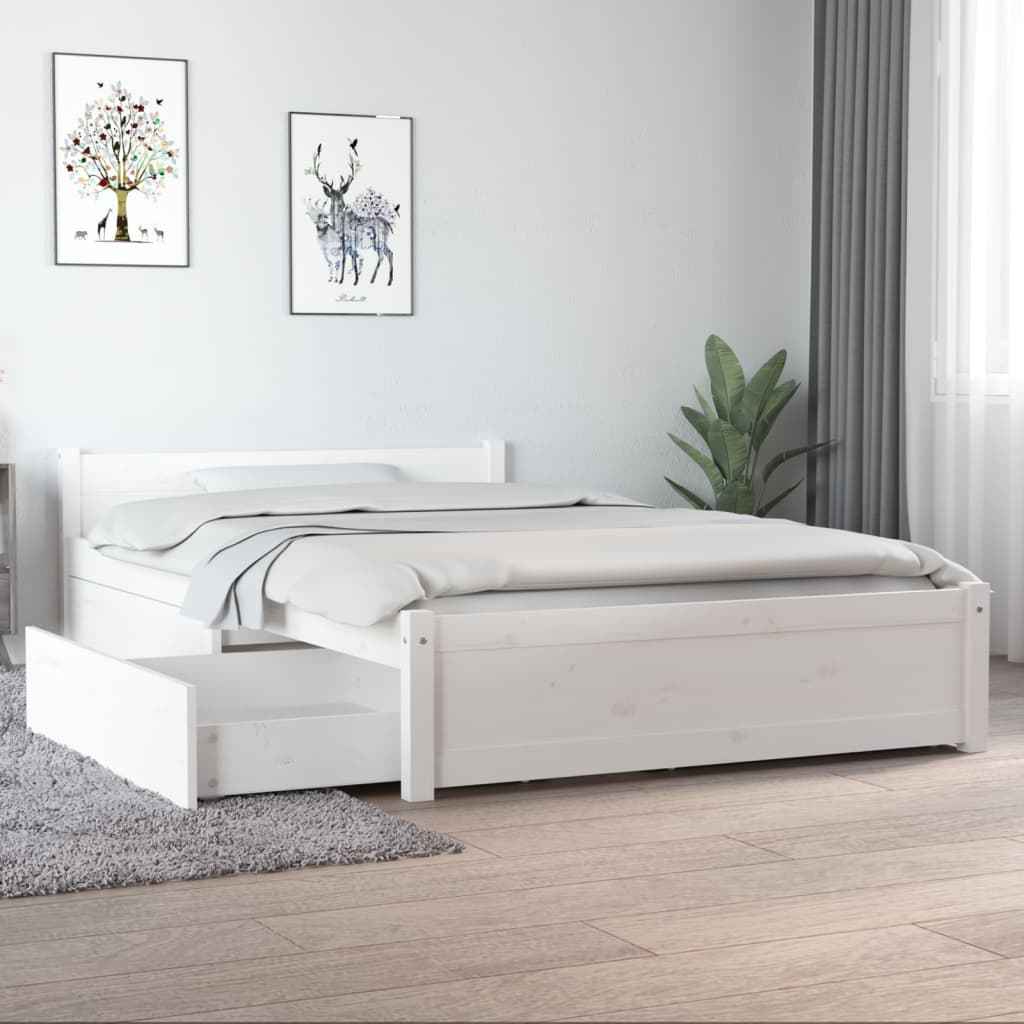 vidaXL Estrutura de cama com gavetas 135x190 cm casal
